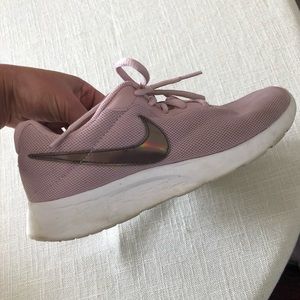 Nike pink and foil rainbow sneakers athletic running gym sporty